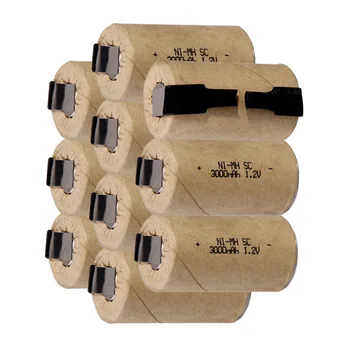 

10 pieces SC battery 1.2v 3000mah nimh power tools for dewalt for bosch for hitachi for metabo