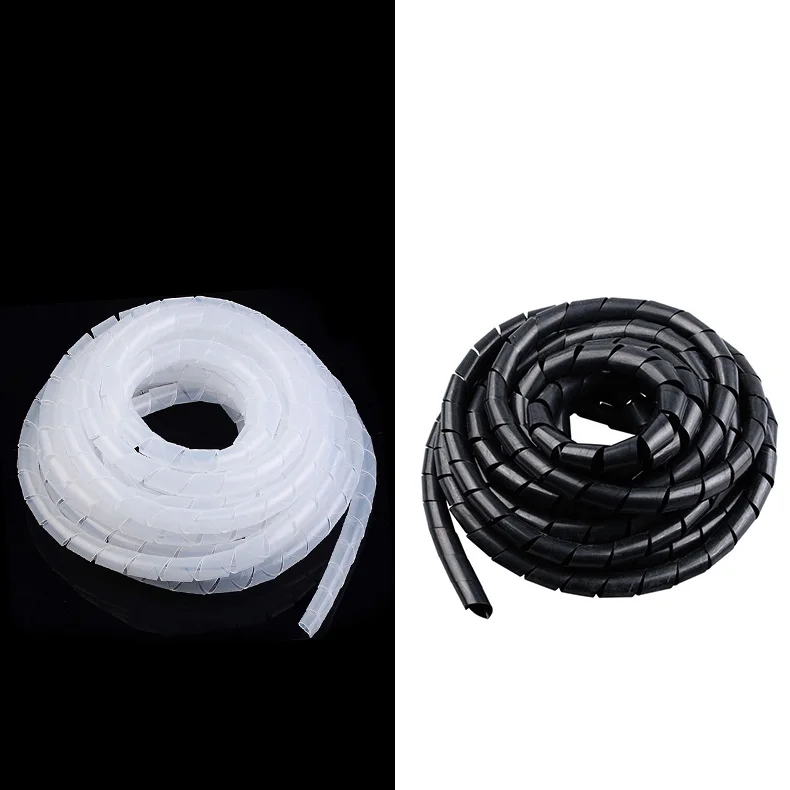 5M 16Ft SWB-4W Transparent Spiral Wrapping Band 4mm Cable Wire Organizer #gtc 