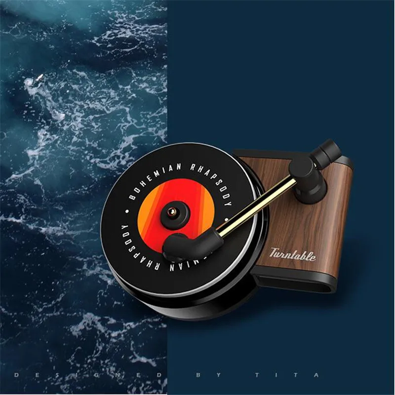 

10PCS Aromatherapy car air freshener car outlet Record player fragrance folder solid perfume lasting ocean fresh