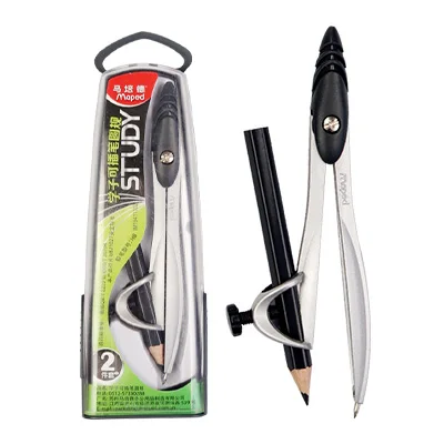 Plug-pen-compasses Maped математические геометрические инструменты исследования компасы доступны свинец/карандаш циркуль техническая точность рисования набор металла прочный - Цвет: Plug-pen-compasses
