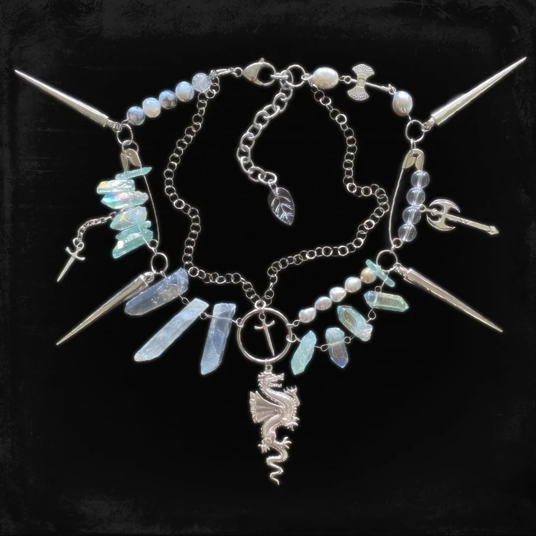 Dragon Choker Crystal Sword Necklace Jewelry Pendant Fantasy Fairy | Украшения и аксессуары