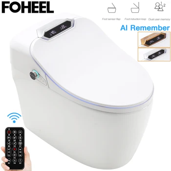 

FOHEEL Intelligent Toilet One-Piece Intelligent Toilet WC Elongated Remote Controlled Toilet Integrated Automatic