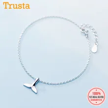 Trustdavis подлинный минималистичный 925 пробы серебряный милый сладкий Океанский рыбный браслет с хвостом 17 см для женщин Свадебное ювелирное изделие DS1866