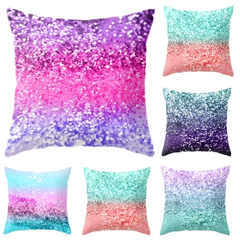 

45*45cm Fashion soft Multicolor Sequin Pillowcase Throw Cushion Pillow Coverfor bedroom,living room sofa Home Decor