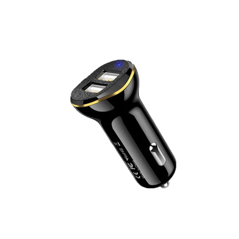 Автомобильное зарядное устройство с двумя usb-портами для iPhone Xs, samsung, huawei, Xiaomi, 2.1A, быстрое автомобильное зарядное устройство для мобильного телефона, автомобильное USB зарядное устройство