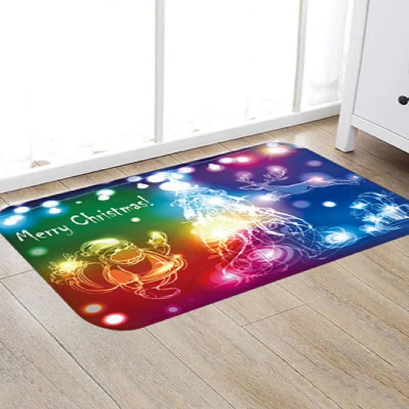 

3D Christmas Non-Slip Carpet Christmas Lights Carpet Kitchen Room Floor Carpet Velvet Carpet New Christmas Decoration Home