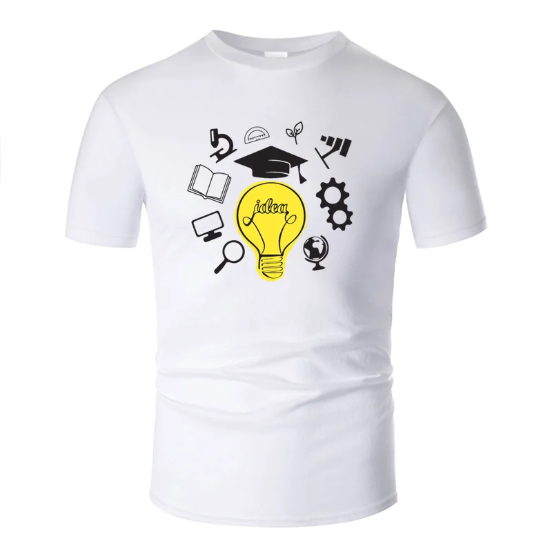 Men-White Вязаная футболка Comical idea одежда размера плюс 3xl 4xl 5xl Новинка Мужская футболка с коротким рукавом Веселая Футболка - Цвет: Men-White