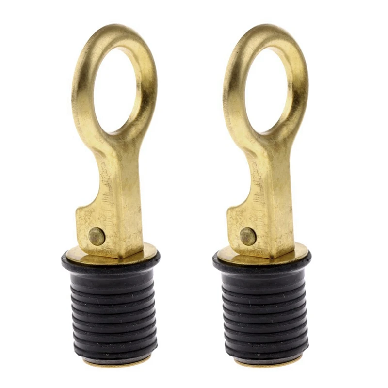2 Pieces Boat Drain Bung Brass Water Plugs Marine Yacht Accessories for