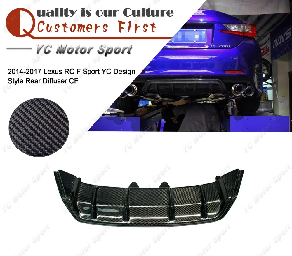 

Автомобильные аксессуары из углеродного волокна YC дизайн задний диффузор подходит для 2014-2017 Lexus RC F Sport задний бампер губа