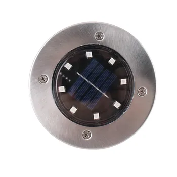 

BORUiT 4PCS Solar Powered Disk Lights 8 LED Solar Pathway Lights Outdoor Waterproof Garden Landscape Lighting for Yard Deck