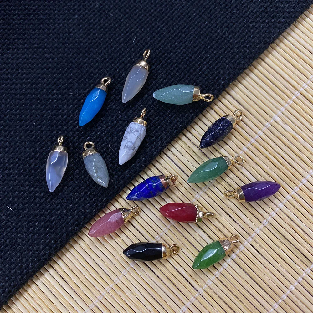 

1pcs Natural Stone Pendant, Turquoise Agate, Exquisite Small Pendant, Used for IDY Jewelry Making, Necklace and Bracelet 6x20mm