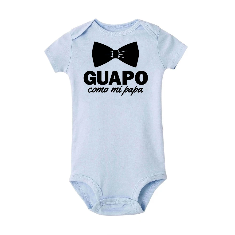 Funny Spanish Infant Newborn Crawling Rompers Guapo Como Mi Papa Boys Baby Casual Bodysuits Clothing Outfits infant romper