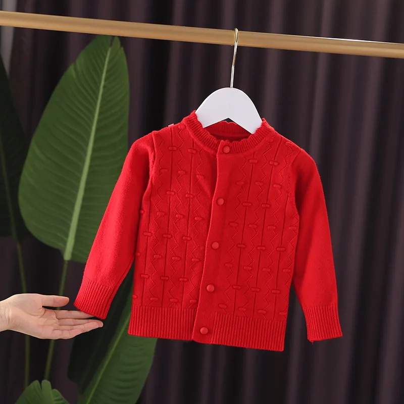 

Girl'S Cardigan Sweater Childrenswear Female Baby Infant CHILDREN'S Jacket Sweater Thin Type for Spring And Autumn Children West