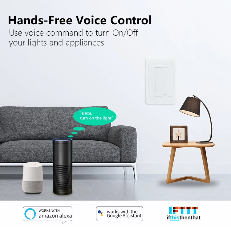 TOBAGO однопозиционный смарт-коммутатор AU US для Amazon Echo Google Home, 100 В до 220 В, 2,4 МГц, таймер