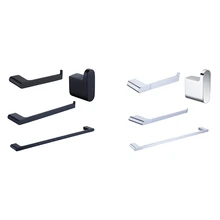 Bathroom Hardware Set Stainless Steel Robe Hook Paper Holder Towel Bar Screwed Wall Mounted