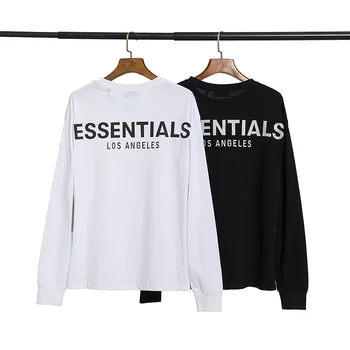 

2021 New Essentials Los Angeles Solid Color Long Sleeve Tee Women Men Cotton Base T-Shirt Hiphop Oversized FOG T Shirt