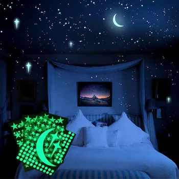 

Luminous Carved Star And Moon Fluorescent Stickers Children's Bedroom Stickers