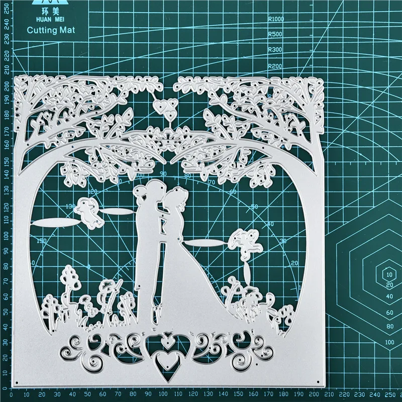  DiyArts Couple Love Metal Cutting Dies Lace Invitation for Card Making Scrapbooking Embossing Stenc - 4000539186237