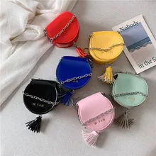 Новая Милая мини-сумка на плечо для маленьких девочек из искусственной кожи с кисточками и цепочкой, детские маленькие сумки через плечо, Детский кошелек для монет, мешочек, подарки