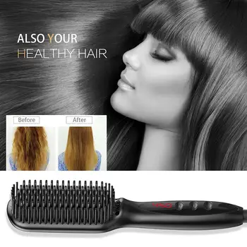 

Straightening Irons Fast Warm-up Thermal Performance Professional Tourmaline Ceramic Heating Plate Hair Straightener Brush Tool