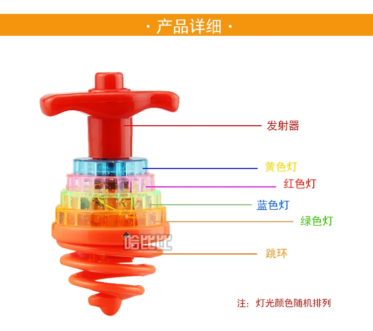 2930 стиль Bounce Spinner Сияющий музыкальный весенний Спиннер с инфракрасным ночным рынком Stall Toy оптом 66