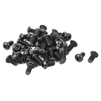 

50pcs M6x12mm Button Head Hex Socket Cap Screw Bolt Black