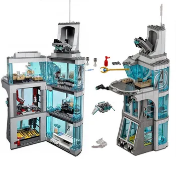 

Super Hero Attack On Tower Steel Gnaku Laboratory Underground Base Model Building Blocks Copmatible Starwars