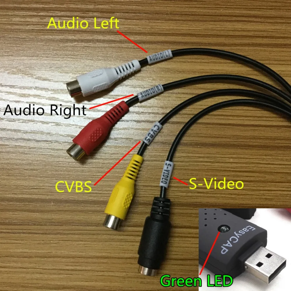 EasyCAP USB адаптер для видеосъемки ТВ DVD VHS Captura de v deo карта Аудио AV для компьютера/CC ТВ камера USB 2,0 EasyCAP DC60