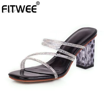 

FITWEE Western Style Women Sandals Summer Sexy New Shoes Women Daily Casual Slip On Solid Color Slippers For Female Size 34-43