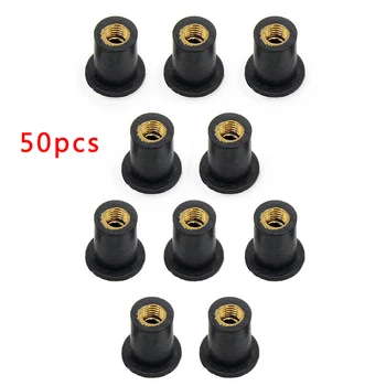 

Durable And Practical 50pcs M5 Rubber WellNut Metric Motorcycle Windscreen Well Nut Wellnuts Brass