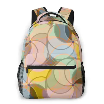 

2020 OLN Backpack Women Shoulder Bag Abstract Circle Colorful Fashion School Bag For Teenage Girl Backpacks Travel Bag