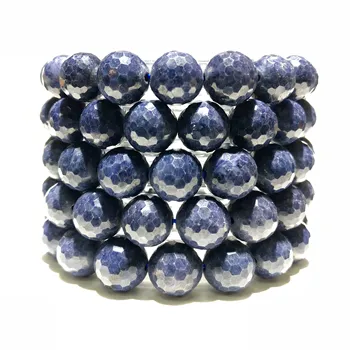 

Natural Blue Sapphire Beads Gemstone Spacer Faceted Round Bead for Handicraft Bracelet Necklace DIY Jewelry Making Factory Price