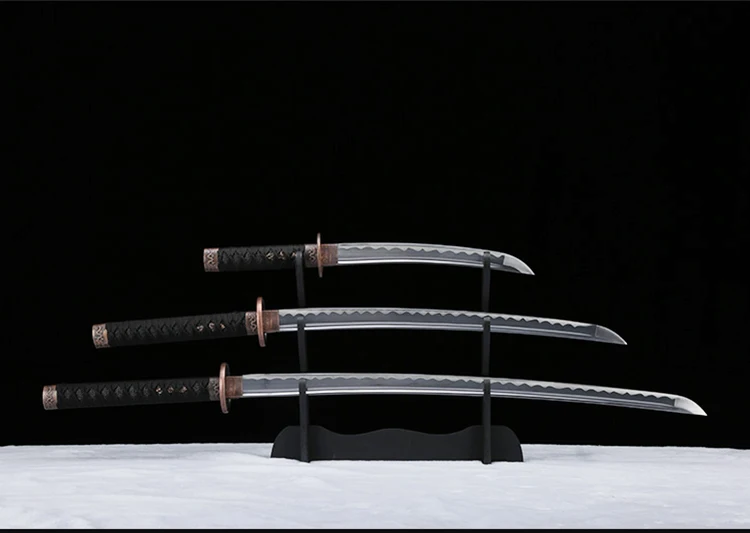 Ручная работа, японская катана, черная Цуба В Форме Дракона, острый настоящий меч самурая, 1045 углеродистая сталь, защита дракона