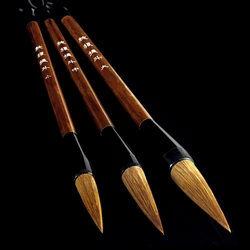 Ensemble de pinceaux de calligraphie en cheveux de belette, 3 pièces, pour calligraphie, peinture chinoise, écriture régulière, stylo, poils de loup 