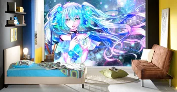 

[Self-Adhesive] 3D Hatsune Miku 202 Japan Anime Wall Paper mural Wall Print Decal Wall Murals Belly