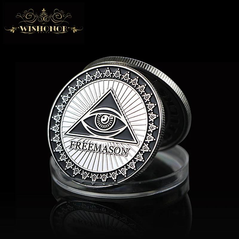 Masonic Freemason Посеребренная памятная монета Токен коллекционный вызов | Дом и сад