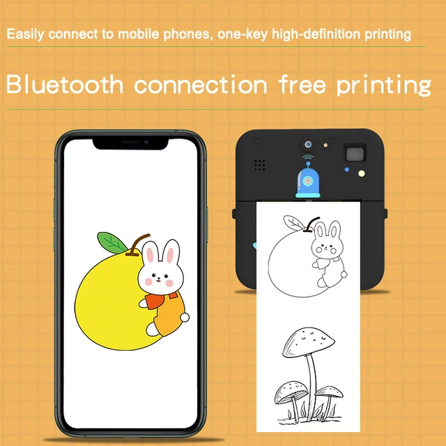 32GB Card Bluetooth Kids Camera Instant Print Camera for Children Label Printer No Screen Photo Camera Toys with Printing Paper 4