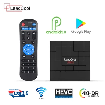

Android 9.0 Leadcool Max Smart TV box RK3318 4K 4G 64G USB 3.0 Media Player Dual-Band wifi Android Leadcool Max set Top box