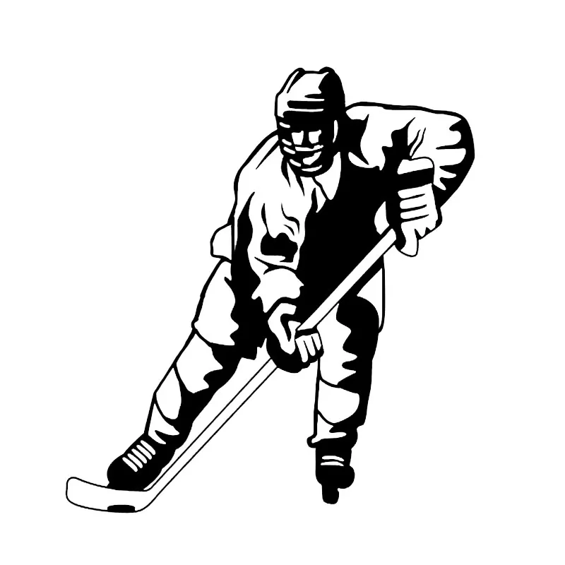 

Creative Hockey Player Car Stickers Vinyl Accessories Decal Car Window Car Styling PVC 12cm X 13cm