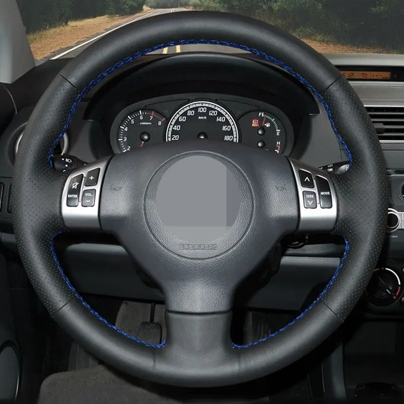 Сшитый вручную черный мягкий искусственный кожаный чехол рулевого колеса автомобиля для Suzuki Swift Sport 2005-2011 Splash 2007- Opel Agila