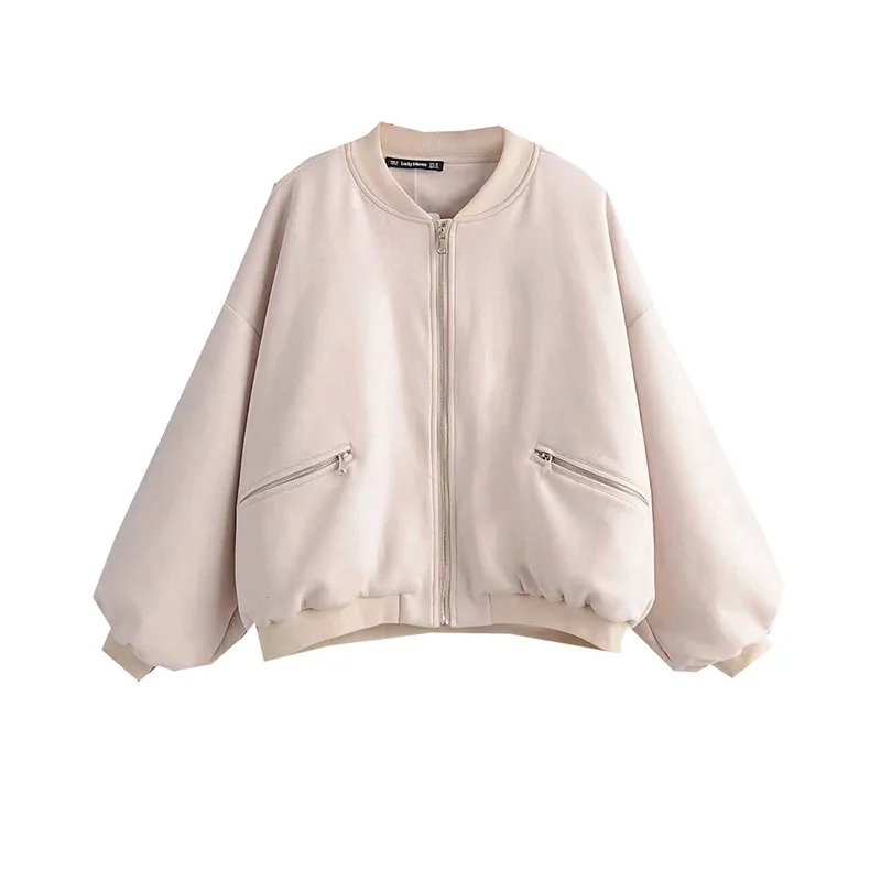 

Nd111 19 Early Autumn New Style Korean-style INS Suede Textured Pilots Jacket Baseball Uniform Coat Women's