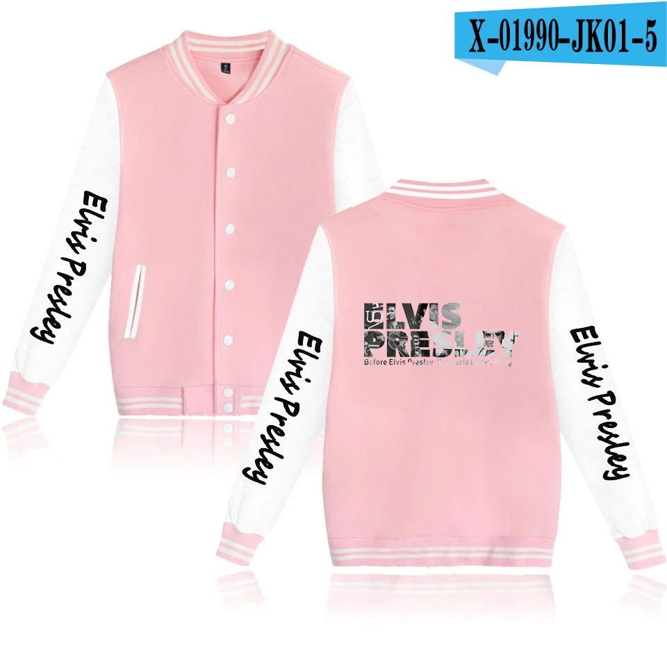 pink Elvis Presley бейсбольная куртка с принтом для мужчин/женщин, зимняя Модная Повседневная Популярная удобная куртка Kpop, пальто, Лидер продаж - Цвет: pink