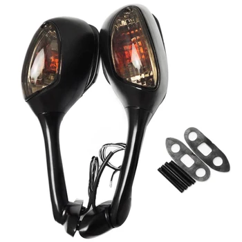 

Motorcycle Mirror Rear View with Turn Signal Light Mirror for Suzuki GSXR600 750 2006-2010 GSXR 1000 2005 2006 2007 2008(Smoke)