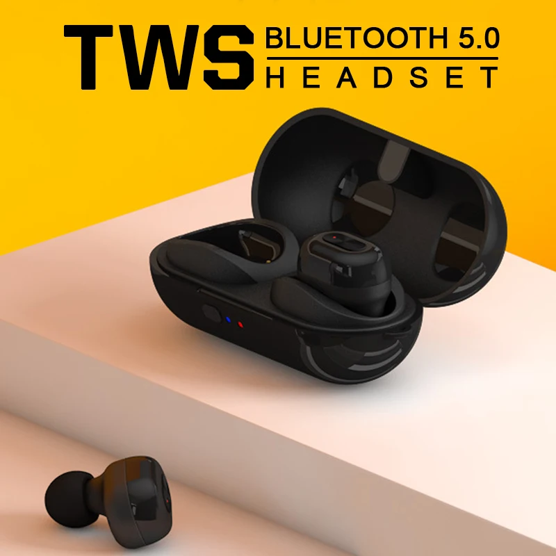 TWS V5.0 Bluetooth наушники HD стерео беспроводные с шумоподавлением гарнитура дисплей