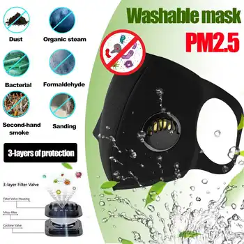 

1PCS Anti-virus mask with breathing valve breathable filter dust-proof ear-mounted antibacterial sanitary mask Men Women