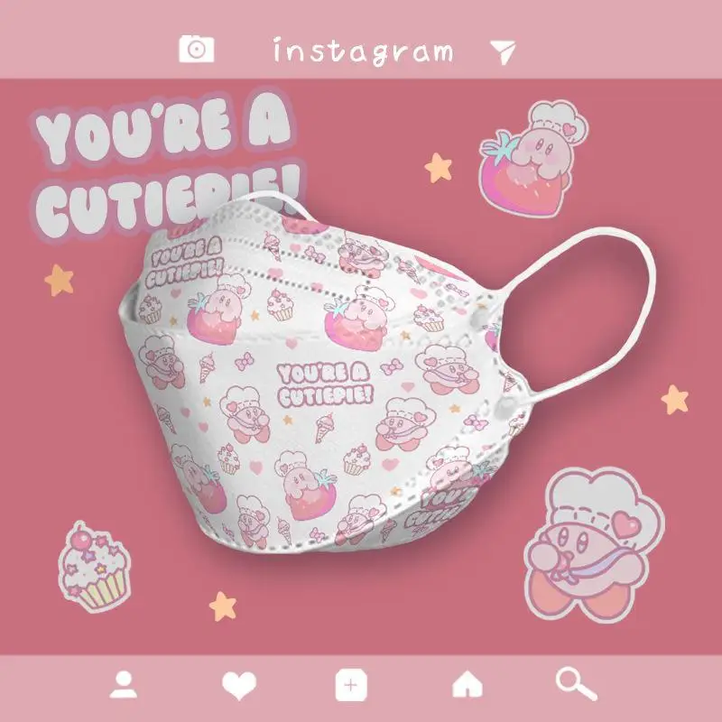 Взрослые Мультяшные 4D стерео маски KN95 со швом для лица с CE Kawaii 4-слойные