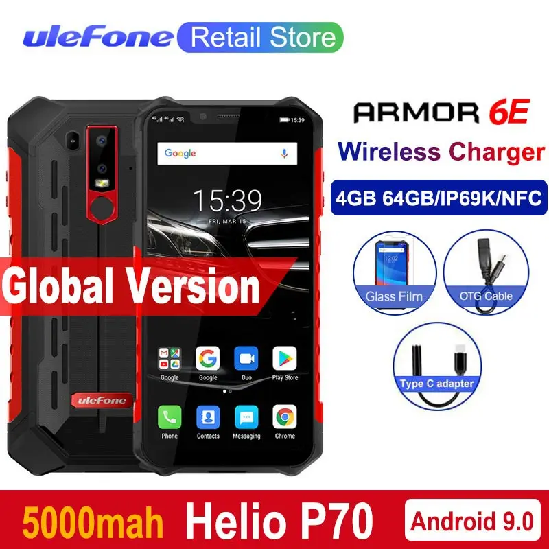 Ulefone Armor 6E IP68 Водонепроницаемые мобильные телефоны Android 9 0 6 2 &quotHelio P70 4G + 64G Face ID NFC