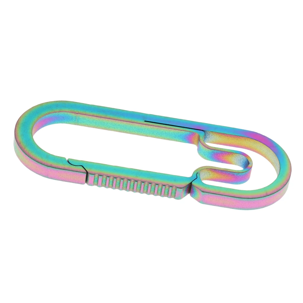 Открытый титановый сплав Пряжка Карабин брелок Крюк - Цвет: Colorful 7cm