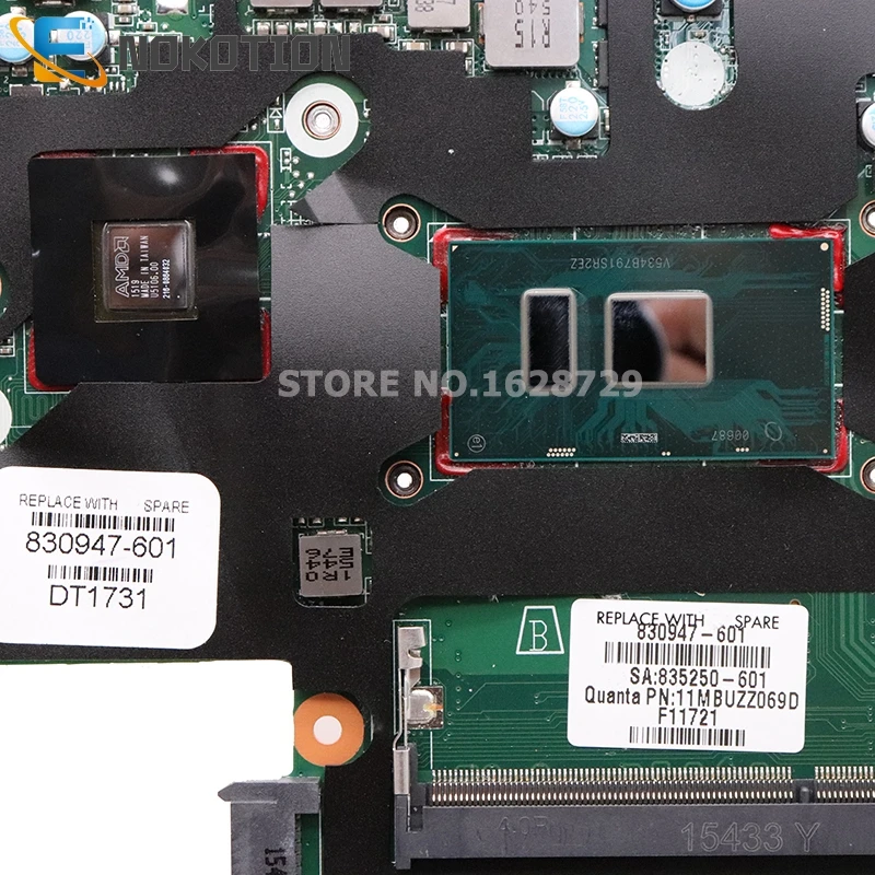 wonderful  NOKOTION laptop motherboard For HP 430 G3 830947-001 830947-501 830947-601 DA0X61MB6G0 SR2EZ i7-650
