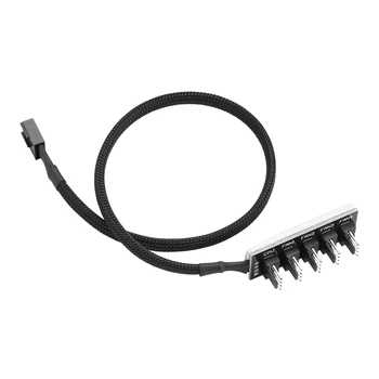 

5 Port PC 4-Pin PWM CPU Cooling Fan Splitter Hub Adapter Braided Cable 1 Female To 5 Male Fan Hubs